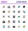 25 Flat Color Filled Line viral Virus corona icon pack such as shield, protection, protection, pills, medical