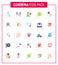 25 Flat Color viral Virus corona icon pack such as epidemic, bacteria, kidney, corona, sick