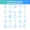 25 Green and Blue Futuro Bank Management Icon Pack