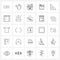 25 Interface Line Icon Set of modern symbols on tools, angle, news, internet, web layout