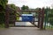 25 July 2020 - Marlow, UK: Canalside sign on gate indicating boat crews only