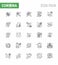 25 line viral Virus corona icon pack such as disease, corona, search, carrier, scan