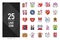 25 Love Lineal Color icon pack. vector illustration