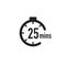 25 minutes timer, stopwatch or countdown icon. Time measure. Chronometr icon. Stock Vector illustration isolated on white