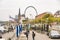 25 October 2018 Germany, Dusseldorf. North Rhine. City center, the embankment of the river. Saray Town Hall and the