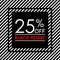 25% off. Black Friday sale and discount banner. Sales tag design template. Vector illustration.