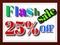 25% off flash sale 3d text illustration in the brown fram.