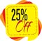 25 Percentage special offer discount sale tags set vector badges template