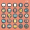 25 set Basic Flat design, social media and smartphone, Web and Mobile Application, Other abstract