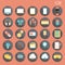 25 set Basic Flat design, social media and smartphone, Web and Mobile Application, Other abstract