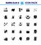 25 Solid Glyph coronavirus epidemic icon pack suck as sign, hospital, hand soap, board, tubes