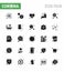 25 Solid Glyph viral Virus corona icon pack such as scan virus, hand sanitizer, virus, hand, heart care