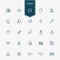 25 sport and fitness minimal outline icons