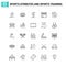 25 Sports Atributes And Sports Training icon set. vector background