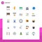 25 Thematic Vector Flat Colors and Editable Symbols of logistic, service, calendar, royal, offer