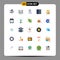 25 Thematic Vector Flat Colors and Editable Symbols of package, workspace, shopping, layout, grid