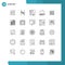 25 Thematic Vector Lines and Editable Symbols of cloud, keyboard, safety, computing, development