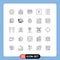 25 Thematic Vector Lines and Editable Symbols of profile, refrigerator, marketing, icebox, spring