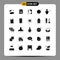 25 Thematic Vector Solid Glyphs and Editable Symbols of avatar, scope, arch, reticle, crosshair