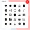 25 Thematic Vector Solid Glyphs and Editable Symbols of contact, economy, earth, graph, digital