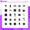 25 Thematic Vector Solid Glyphs and Editable Symbols of grain, farming, military bomb, farm, star wars