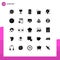25 Thematic Vector Solid Glyphs and Editable Symbols of idea, house, gear, signal, wifi
