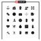 25 Thematic Vector Solid Glyphs and Editable Symbols of joker, circus, cancer, virus, error