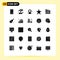 25 Thematic Vector Solid Glyphs and Editable Symbols of library, star, location, nature star, leaf