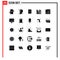 25 Thematic Vector Solid Glyphs and Editable Symbols of like, business, setting, building, ramadhan