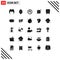 25 Thematic Vector Solid Glyphs and Editable Symbols of safety, life, stack, help, navigation