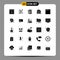 25 Thematic Vector Solid Glyphs and Editable Symbols of transport, pollution, report, school, learning