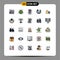 25 Universal Filled line Flat Color Signs Symbols of handbag, recycle, mobile shopping, nature, ecology