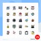 25 Universal Filled line Flat Colors Set for Web and Mobile Applications dinner, cursor, envelope, copy, spam