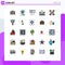 25 Universal Filled line Flat Colors Set for Web and Mobile Applications pp, currency, conditioner, blockchain, message