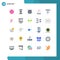 25 Universal Flat Color Signs Symbols of marketing, business, cooler, hot, love