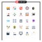 25 Universal Flat Color Signs Symbols of stick, devices, no, connected, ui