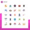 25 Universal Flat Colors Set for Web and Mobile Applications cloud, dustbin, pharmacy, delete, monitor