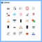 25 Universal Flat Colors Set for Web and Mobile Applications construct, restaurant, ball, no, diet