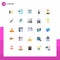 25 Universal Flat Colors Set for Web and Mobile Applications finance, clothing, earth, tie, business