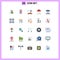 25 Universal Flat Colors Set for Web and Mobile Applications financial, mushroom, leaf, park, joystick