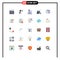 25 Universal Flat Colors Set for Web and Mobile Applications garbage, city, gavel, upload, business