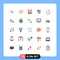 25 Universal Flat Colors Set for Web and Mobile Applications school, education, chair, tissue, cleaning