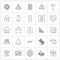 25 Universal Icons Pixel Perfect Symbols of arrow, caution, communication, error, caution