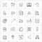 25 Universal Icons Pixel Perfect Symbols of sports, bowling, heart beat, sign, dollar