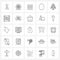 25 Universal Icons Pixel Perfect Symbols of wedding, cake, food, meal, boil egg