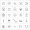 25 Universal Line Icon Pixel Perfect Symbols of mobile maintenance, mobile app, media, tool, cut