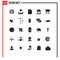 25 Universal Solid Glyph Signs Symbols of location, direction, bible, chinese, bridge