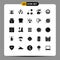 25 Universal Solid Glyph Signs Symbols of security, alarm, child, gdpr, strategy