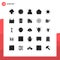25 Universal Solid Glyphs Set for Web and Mobile Applications advertising, purse, wreath, fashion, world