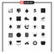 25 Universal Solid Glyphs Set for Web and Mobile Applications delivery, love, screen, rose, spray